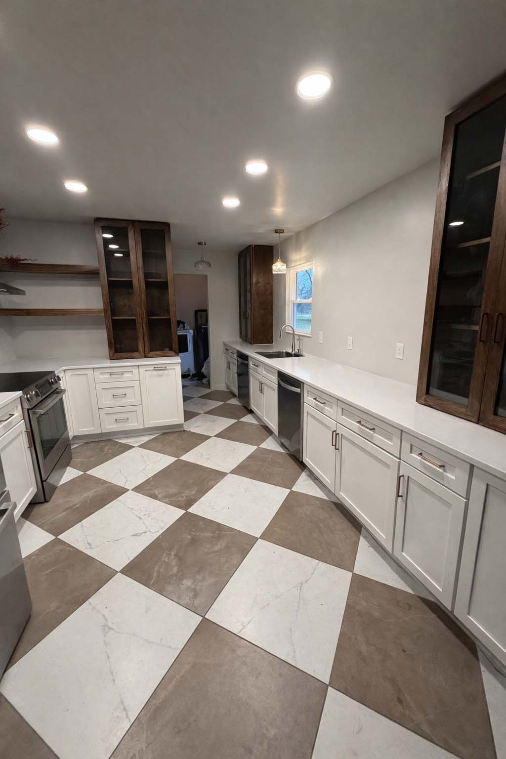 After photo of kitchen remodel in Groveport, Ohio showing updated cabinets and finishes